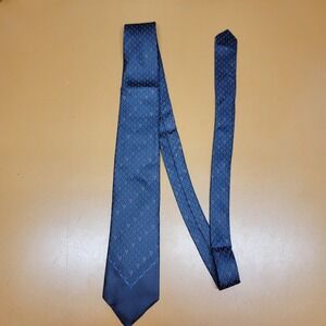 Damon Silk Mens Necktie Dark Blue Geometric Pattern Luxury Italian Silk Tie